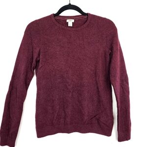 LL Bean Cashmere Sweater Pullover Crewneck‎ Dark Purple Women's XSmall